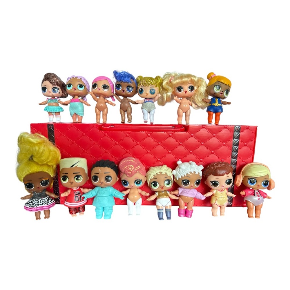 Lot of 15 L.O.L. Surprise! Doll Set with Red Carrying Case